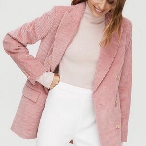 Aritzia Wilfred Margaux Corduroy Blazer in Wild Pink